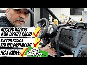 Installing New Rugged Radios Digital 696 and Dashmount in the RZR Pro - Did he say HOT KNIFE?!?