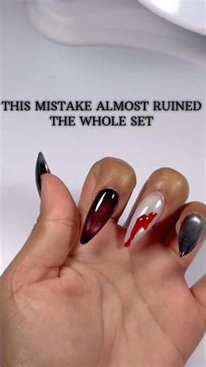 Vampire nails 🖤| #nailtutorial #nails #nailart #gelnails #youtubeshorts