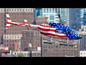 Bell 206L-3 LongRanger | Landing and Takeoff at Wallstreet Heliport | #usa #unitedstates #newyork