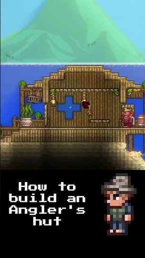 ANGLER'S HUT/ Terraria NPC Village #building #terraria #calamity #npc #angler