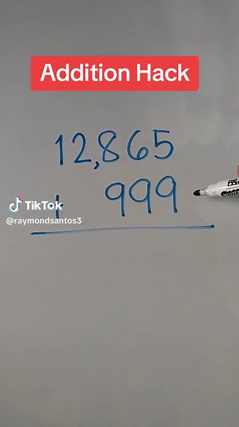 Addition Hack! Adding numbers to 999 #math #addition #additionhacks