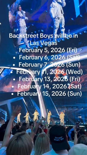 @hairandmakeuplasvegas on Instagram: "Backstreet Boys concert dates and shows in 2026 🎤 Las Vegas – “Into the Millennium” Residency at Sphere Book hair and makeup to look good for the Backstreet Boys concert. February 2026 residency shows (Las Vegas, NV – Sphere): ￼ • February 5, 2026 (Fri) • February 6, 2026 (Sat) • February 7, 2026 (Sun) • February 11, 2026 (Wed) • February 13, 2026 (Fri) • February 14, 2026 (Sat) • February 15, 2026 (Sun) #BackstreetBoys #BSB #BackstreetsBack #IntoTheMillenn