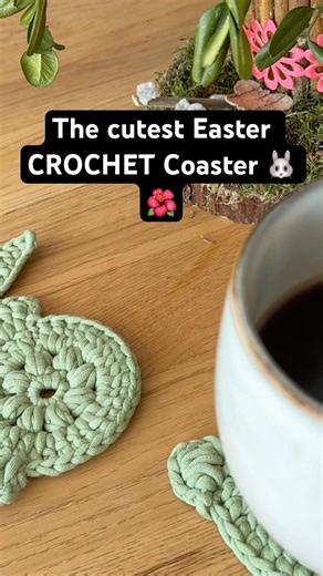 Crochet Easter Bunny Coaster 🐰 | Cute & Easy Pattern #crochet