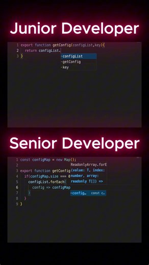 Junior vs Senior #coding #codingtips #programming #javascript