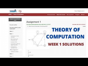 Assignment 1 || Theory of Computation || week - 1 solutions || NPTEL Swayam || July 2021