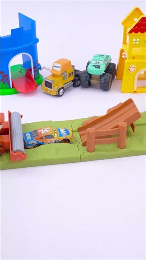 Satisfying Disney Pixar Cars Frank Escape, Stunt Race Playset Unboxing 🚗💨 | Cargo Carrier Review