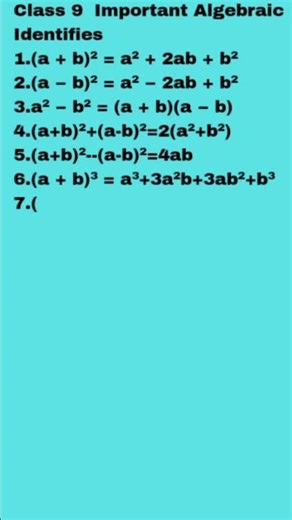 Algebraic identities class 9th #education #maths #algebra #sirjanas