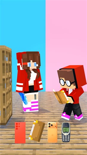 Jj and Sister, Nokia, Samsung, Iphone or Book - Minecraft Animation
