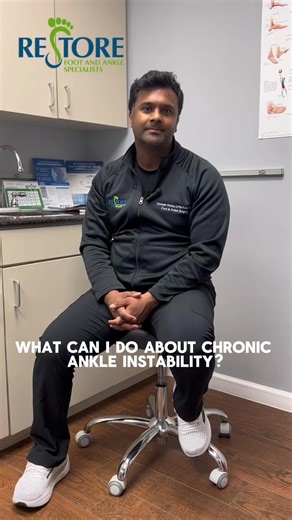 🦶 Question of the Week: Rolling your ankle over and over again? Dr. Reddy explains what chronic ankle instability is and what you can do to strengthen your ankle, prevent repeat injuries, and get back to moving with confidence. Don’t ignore frequent ankle sprains—there are solutions. 💪 #ChronicAnkleInstability #AnkleSprain #FootAndAnkle #PodiatryCare #InjuryPrevention