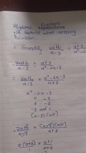 Division of algebraic expressions