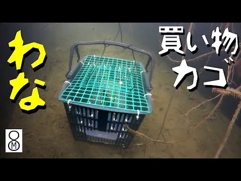 買い物カゴでカニのわなを作ってみた。水路に仕掛けたところ…