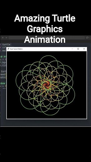 Heart Spiral Pattern – Beautiful Python Turtle Heart Animation #python #shorts #turtle