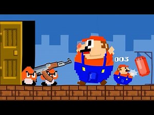 Fat Mario's Maze Collection Shorts Pixel: PrinceSs,Peach, Bowser - Mario Bros Cartoon Animation!