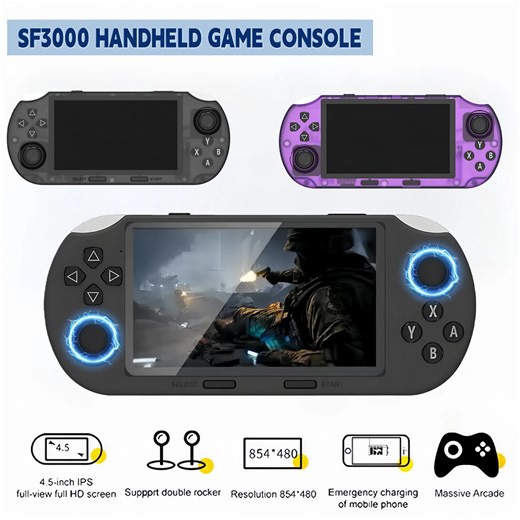 SF3000 Retro Handheld Video Game Console Classic Games Pocket Player w