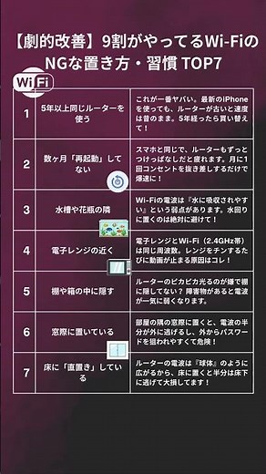 9割がやってる！Wi-Fiの速度をだめにするルーターのヤバい置き方 TOP7