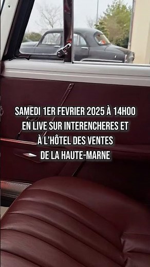Vente aux enchères de voiture de collection et automobilia le 1er février 2025 à 14h00