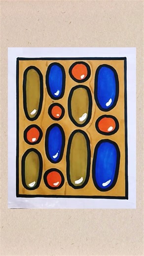 Cool pattern art🔵🔴🟤|#beginners #easy #drawing #shorts #unique #youtube #drops #markers