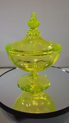 Antique Fostoria Glass Company Candy Dish, Canary Yellow Uranium Glass - Etsy