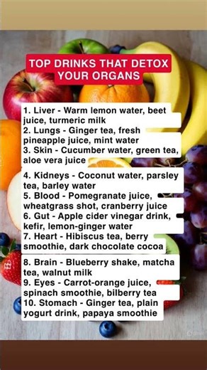 TOP 10 DETOX DRINKS THAT CLEANSE EVERY ORGAN #vitaleternity #seniorhealth