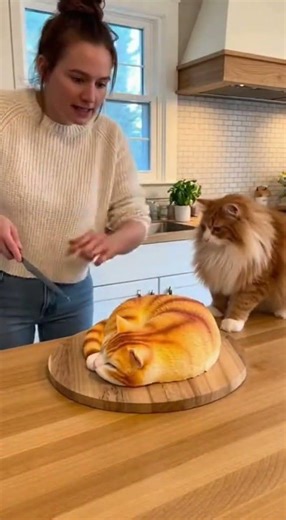 Protective Cat Tries to Save a “Sleeping Cat”… It Was Cake! 😂