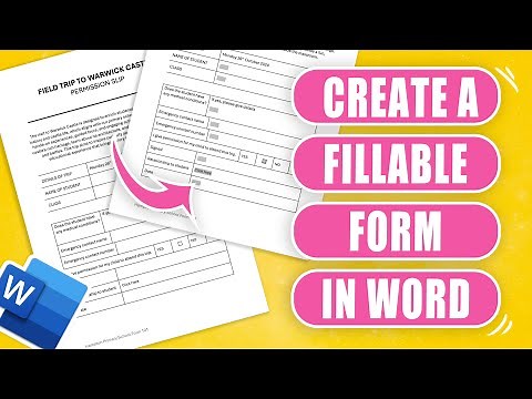 Make a fillable form in Word - permission form