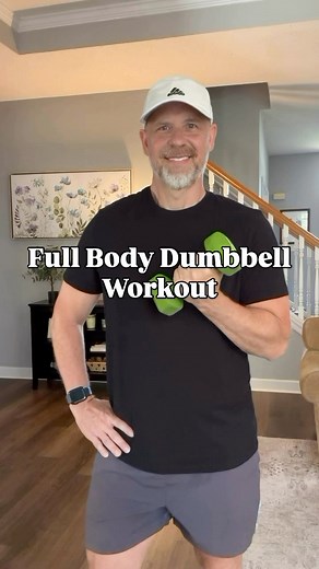 Full Body Dumbbell Workout!!! Here’s a great workout to introduce you to weightlifting. Complete 2 or 3 days a week with a rest day in between. #workoutmotivation #homeworkout #weightlifting #dumbbellworkout | Kris Dobbs