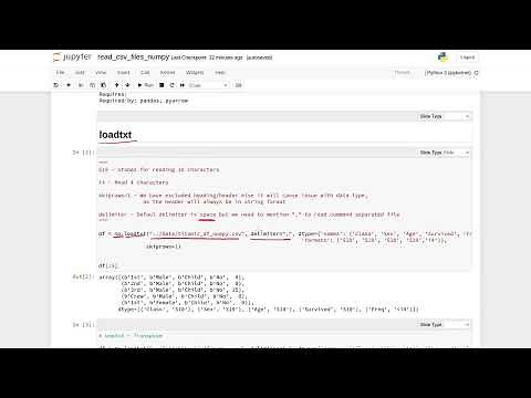 Python read CSV file using Numpy package #18.4