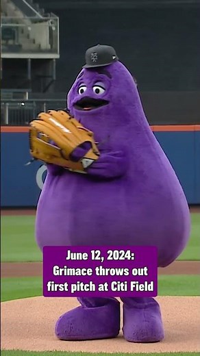 Two years ago today, Grimace threw out the ceremonial first pitch at Citi Field ⚾