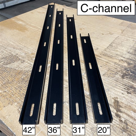 Steel C-Channel Table Top Supports | C-Channel Table Top Stiffeners for Wood Slabs