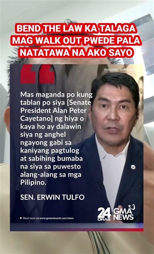 Bend the law talaga si Erwin tulfo.