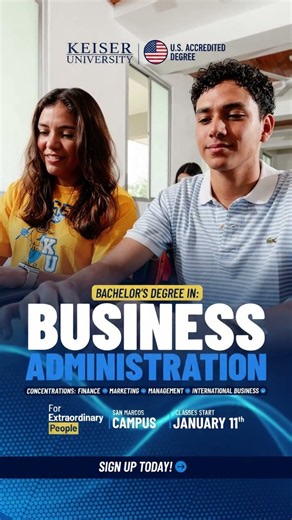 U.S. accredited degree - Business Administration in English