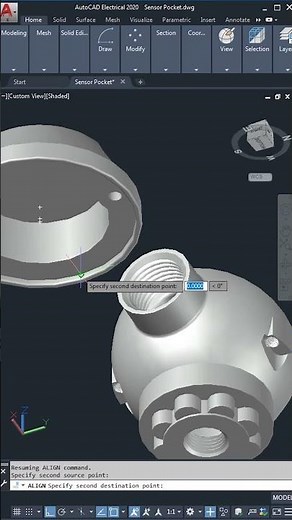 AutoCAD 3D, How to used command align, 3D Modeling #shorts