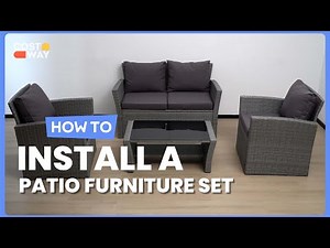 How to Install the 4 Pieces Patio Rattan Furniture Set Sofa Table | HW67841+ #costway #howto