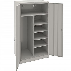 Tennsco 24" x 36" x 78" Light Gray Deluxe Combination Cabinet with Solid Doors - Assembled 7820-LGY