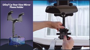 Rear View Mirror Phone Holder, Rotatable and Retractable Car Phone Holder, Phone Mount for Car, Universal Car Phone Holder Mount for 4-7 Inch Phones - Walmart.com