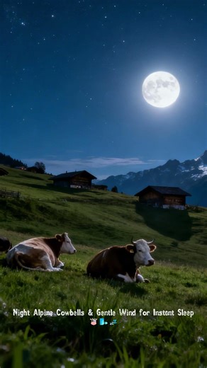 Night Alpine Cowbells & Gentle Wind for Deep Sleep 🐮🌬️💤 #deepsleep #whitenoise #swissalps #asmr