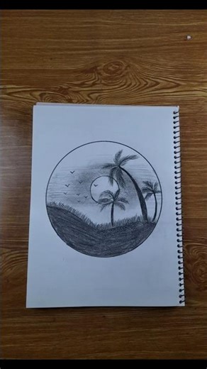 circle scenery drawing #beautiful #shorts #artandcraft