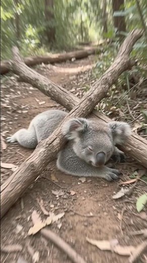 Hiking in Eucalyptus Forest and Found a Baby Koala Trapped Under Two Fallen Trees.Urgent Rescue 🐨🌳