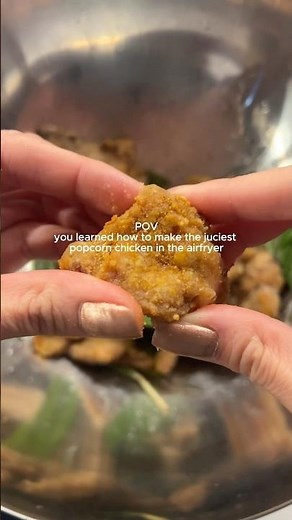 the juiciest popcorn chicken 🤤🤤 #popcornchicken #airfryerrecipes