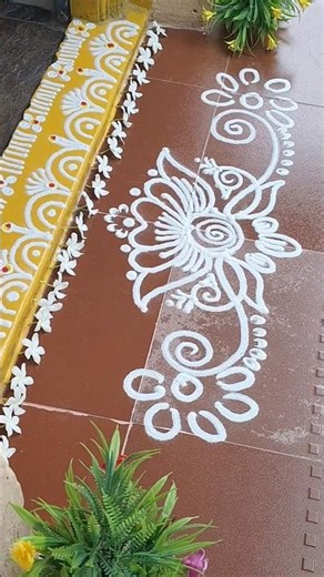 Festival special border rangoli designs 🏵️ #rangoli #art #muggulu #kolam #simplerangoli #festival