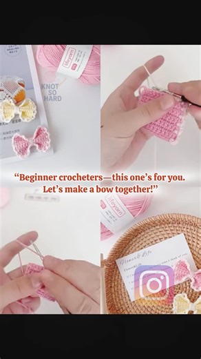 Knot So Hard | 🎀 Make a Crochet Bow in Just 2 Minutes | Easy Tutorial for Beginners Learn how to crochet a simple and adorable bow in only 2 minutes!... | Instagram