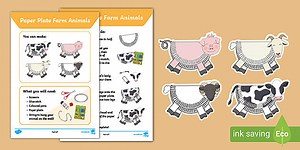 Paper Plate Farm Animals Craft Activity