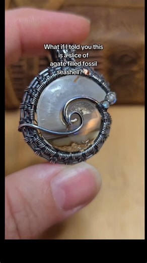 33 reactions · 6 comments | From ocean to lava to silver — this gemshell has lived a thousand lives before it became a pendant.  Ancient spiral, modern magic. #fossil #agate #sterlingsilver #wave #oregoncoast | Rock Your World: Rock Shop, Jewelry Studio, Online Boutique & Guided Tours | Facebook