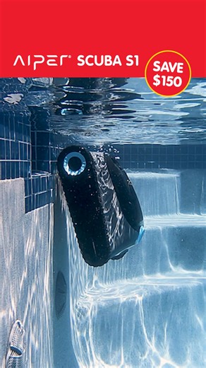 Save $150 off the Aiper Scuba S1 Robotic Pool Cleaner Less time cleaning, more time chilling - the perfect Father’s Day gift for Dad! Take the hassle out of pool maintenance – the Aiper Scuba S1 is a cordless robotic pool cleaner, built for Aussie backyards and fantastic value! 🌊Suitable for residential pools up to 15m x 10m 🌊Unparalleled cleaning performance 🌊4 cleaning modes - Floor, Wall, Auto (floor wall), Periodic Cleaning (eco) 🌊Caterpillar treads for better mobility Available for a li