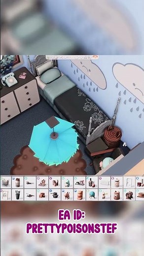 💙 Cozy Blue Bedroom Ideas for The Sims 4 #shorts