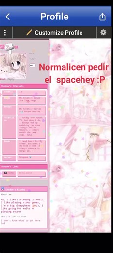#parati pls alguien k use spacehey k hable español 😭😭😭💔 user: cot3x_little