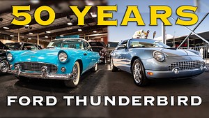 Born 70 years ago as a two-seater, the iconic Thunderbird has evolved through 11 generations between 1955-05. During that period, it spanned a wide variety of styles, powertrains, and target markets, all the while remaining an upscale, comfortable cruiser. In this video, Tyson Hugie talks about three early Thunderbird models as well as two from the final generation, giving us a look at the "bookend" years of this stylish car from Ford. #1950scars #barrettjackson #ford #fordthunderbird #interesti