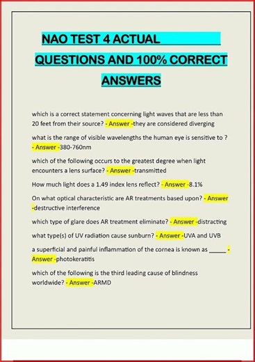 Nao Test 4 Actual Questions And 100 Correct Answers video