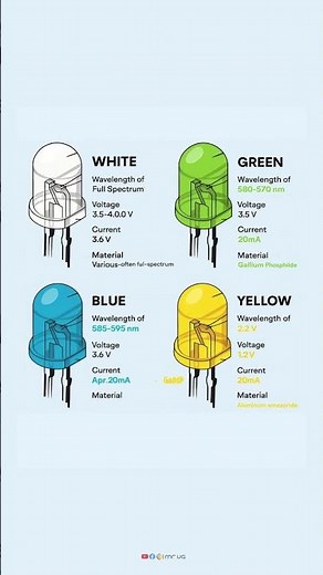 White-Green _Blue-yellow LED ലൈറ്റുകളുടെ വ്യത്യാസം — വീടിനും ഓഫീസിനും അനുയോജ്യം #light #shortsfeed