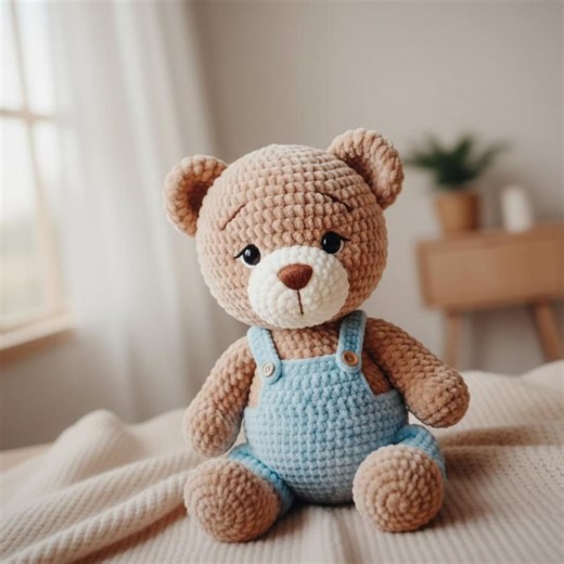 Crochet Teddy Bear Pattern PDF, Amigurumi Bear in Overalls Tutorial ( Digital Download ) - Etsy Canada